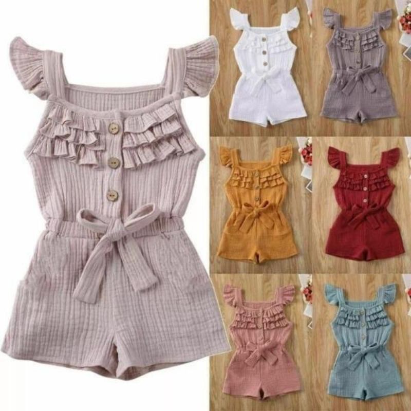 Jumpsuit anak perempuan kekinian Chane. Jumpsuit anak perempuan lucu. Jumpsuit anak perempuan panjan