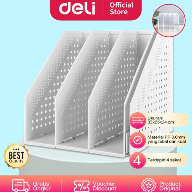 

Deli File Tray / Rak Box File Fleksibel Bahan Plastik 4 Sekat 78996