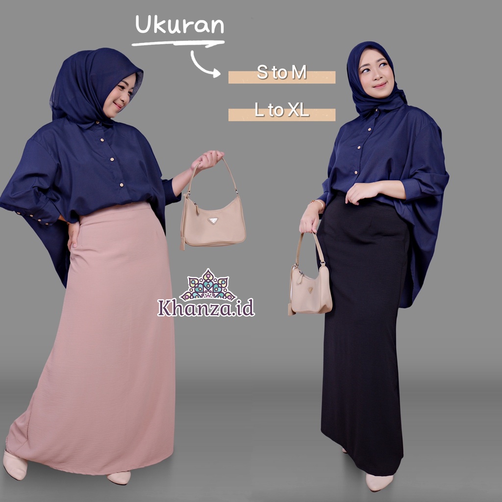 NAGITASKIRT Rok a line semi span higt waist ban karet maxi