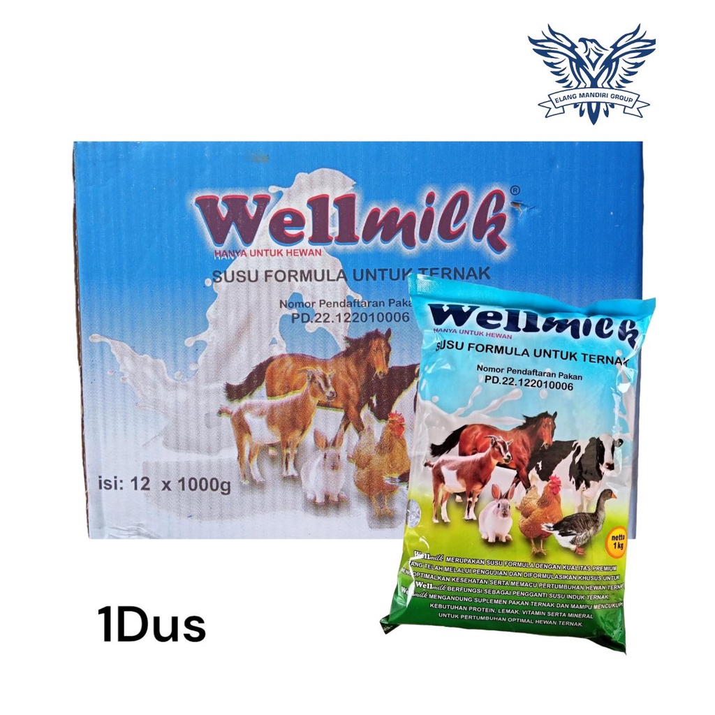 1 DUS WELLMILK Susu Formula Hewan Premium Untuk anak Hewan penganti INDUK, PROFAT MAXINOS