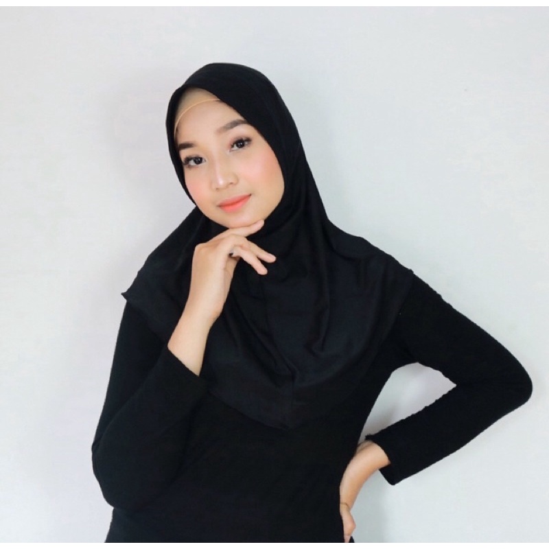 Jilbab Sport Besar/ Hijab Sport / Hijab Instant / Jilbab Instan Jersey / Bergo Sport Besar