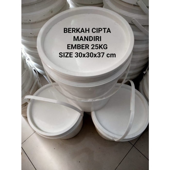Ember 25kg ember putih polos 25kg ember bekas cat 25kg tanpa tutup