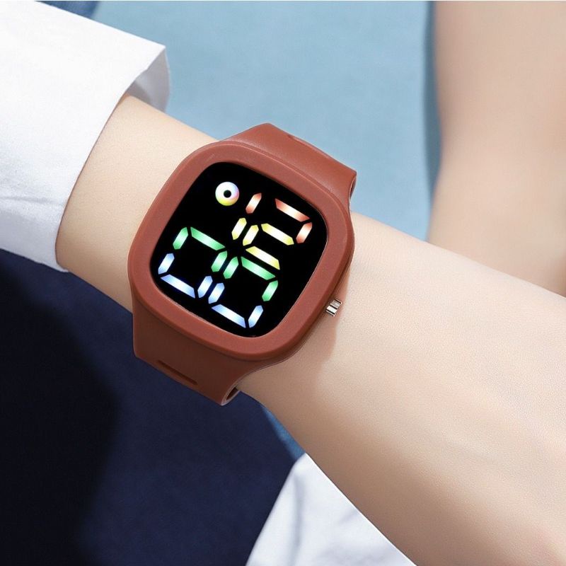 Makassar Jam tangan digital warna anti air fashion watch LED modern unisex