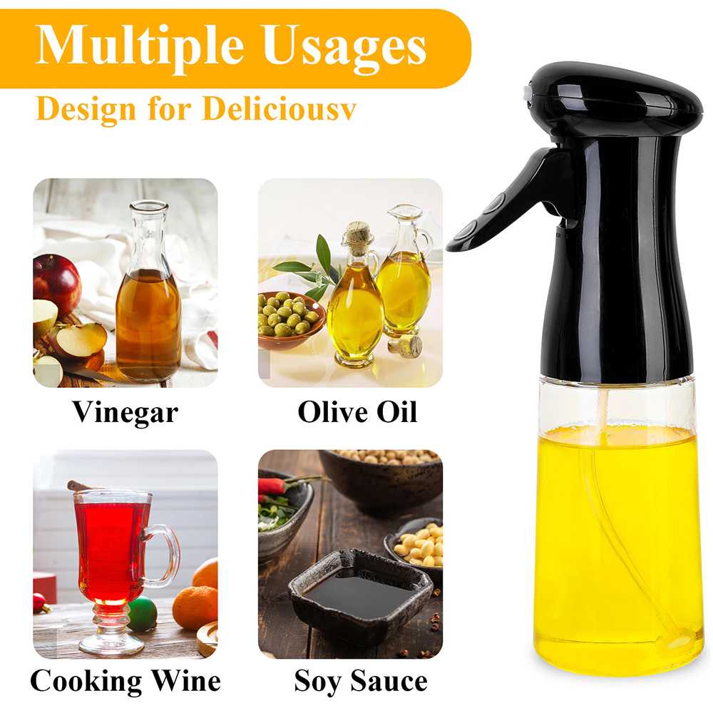 Botol Minyak Spray Olive Oil BBQ Chinese Food 210ml Bottle Tempat Penyimpanan Bumbu Dapur Cair Multifungsi