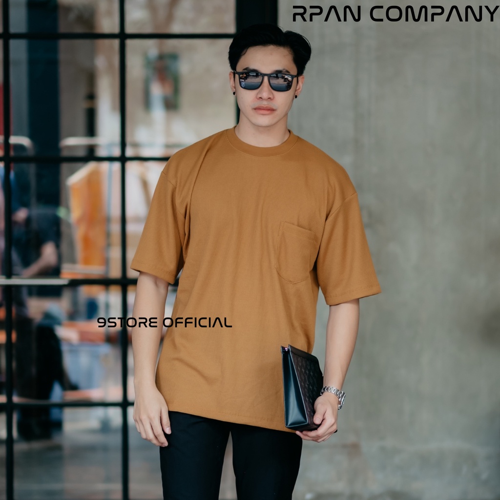 9STORE OFFICIAL - Oversize Tshirt Waffle Pocket / Baju Kaos Oversize Wafer Pria / Kaos Pocket Saku Oversize Pria / Kaos Tangan Pendek Motif Wafle Pria / Baju Kaos Pocket Wafer.