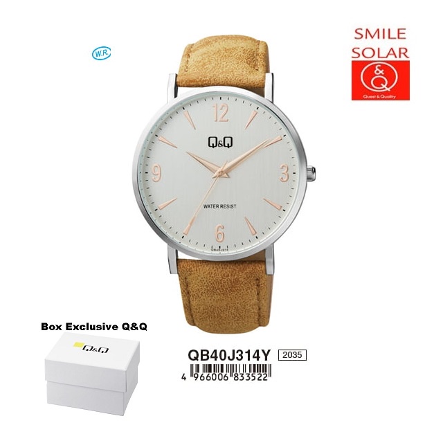 Tangan Pria Classic Casual Kulit Leather Analog Original Q&amp;Q QnQ QQ QB40 QB40J Series