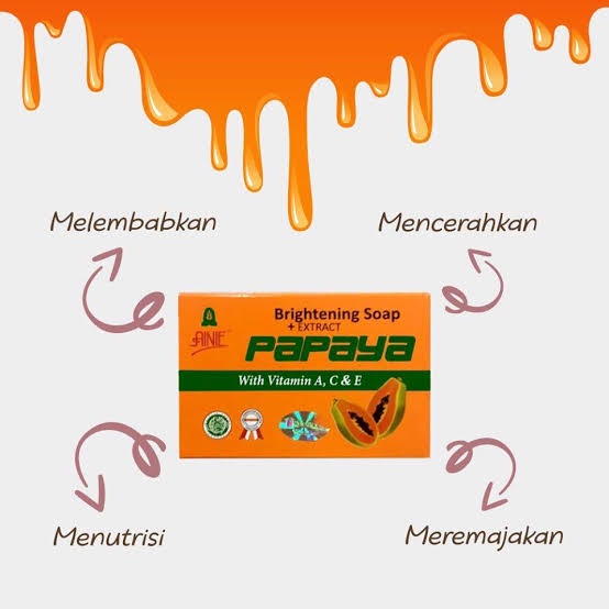 AINIE Brightening Soap Papaya 135gr Sabun Mandi Papaya