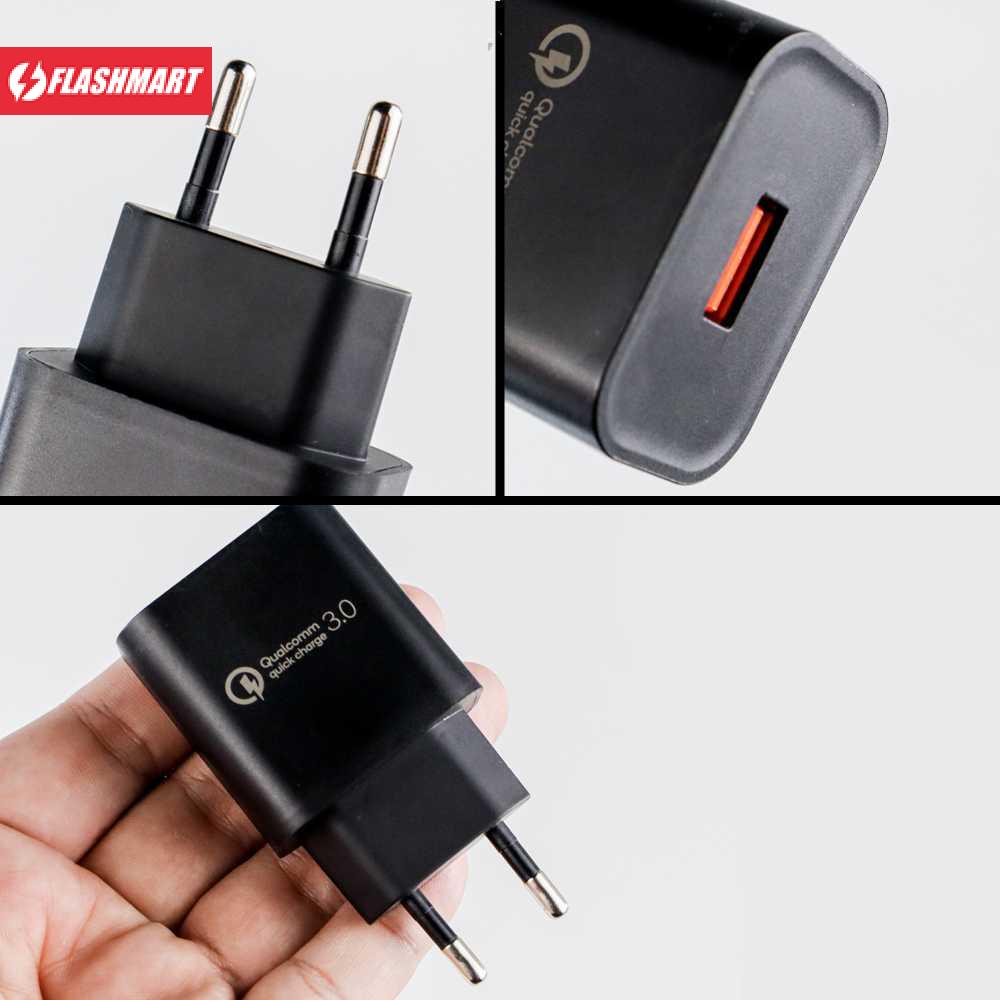 Flashmart Gusima Charger USB Universal Quick Charge 3.0 1 Port EU Plug 18W - GS-552