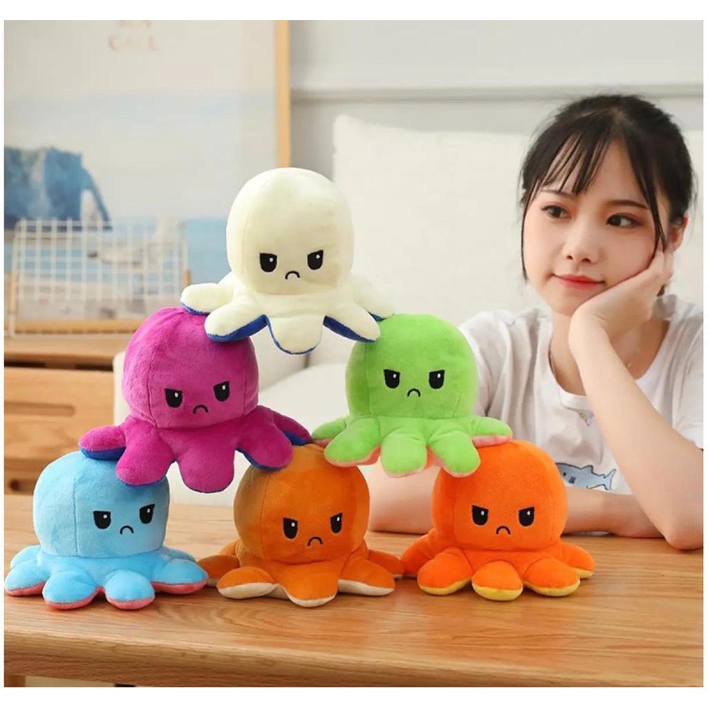 Boneka Gurita Octopus Halus Bolak - Balik Dua Sisi Reversible