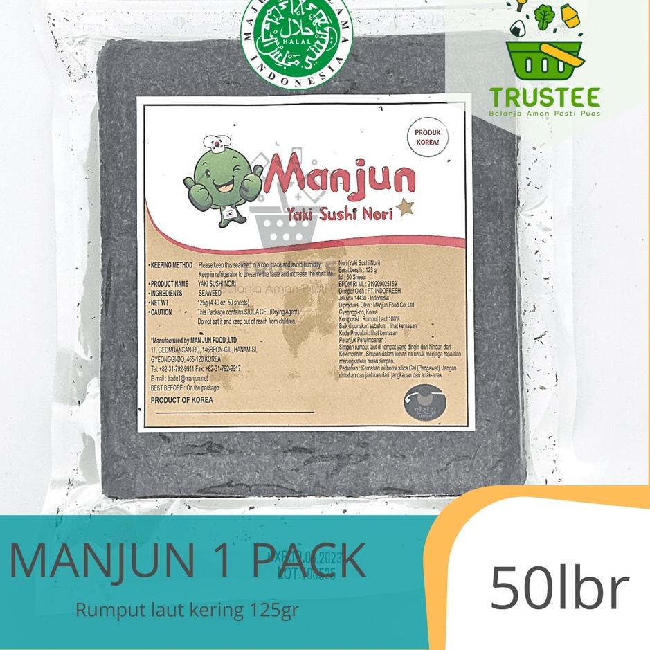 

✶ Manjun Yaki Sushi Nori - Roasted Seaweed - Rumput Laut Panggang kemasan 50 lbr ❋