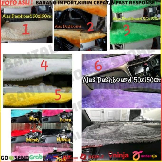 New Alas Bulu Dashboard Mobil Taplak Meja Putih Ungu Oren Krem Crem