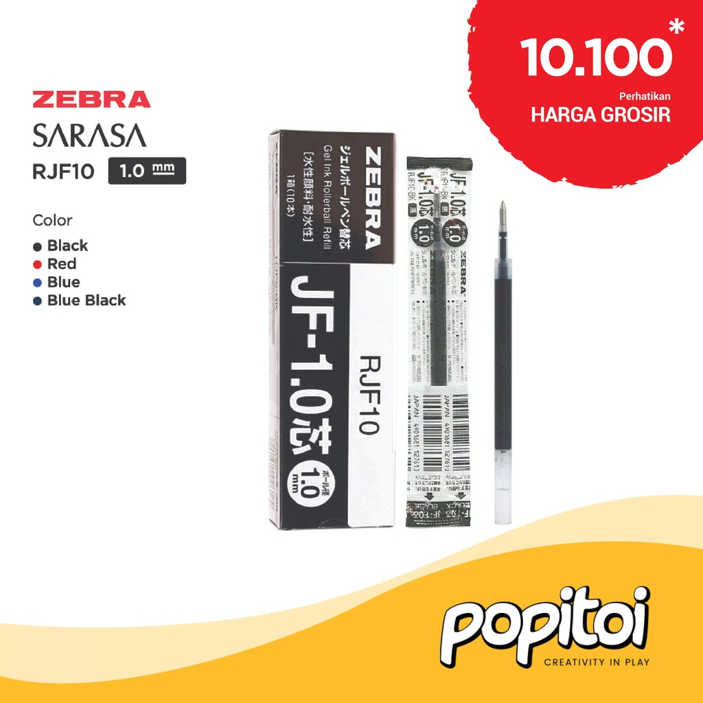 

ZEBRA SARASA CLIP RJF10 REFILL Isi Ulang Gel Pen 1.0 mm Pulpen