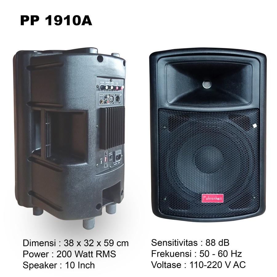 Portable speaker aktif Fahrenheit 1910 A - 10 inch speaker