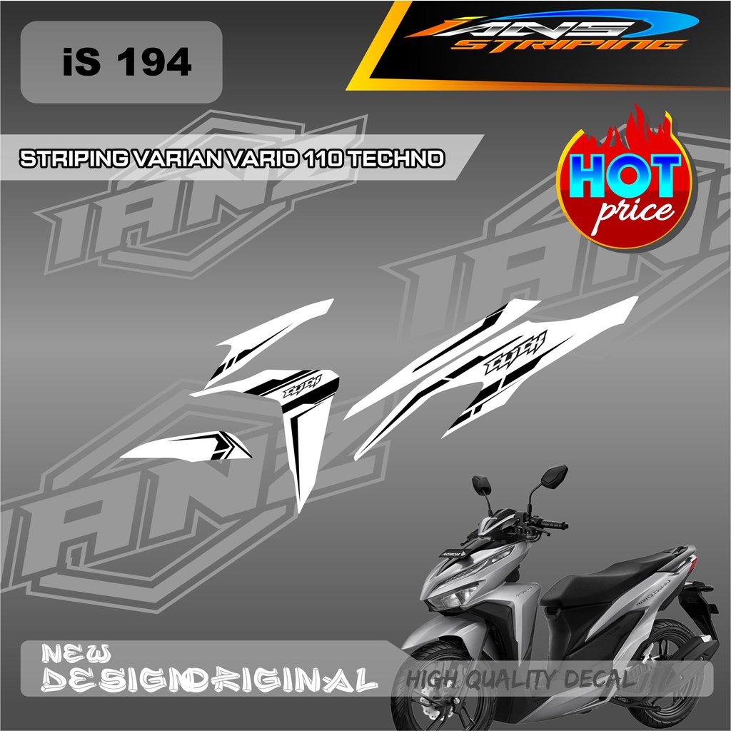 STRIPING STIKER SIMPEL DECAL VARIO 110 TECHNO / DECAL VARIO 125 / STIKER VARIASI HONDA VARIO 110 125 / DECAL KERETA HONDA VARIO IS194