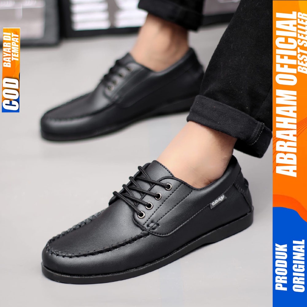 ABRHM X MONZI Sepatu Kasual Pria Sepatu Pria Casual Pantofel Kerja Kulit Pu Original Cowok