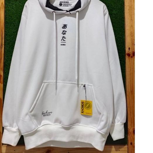 ✻ Sweater hoodie Putih pria switer cowok kachios hoodie simple terbaru jaket sablon Jepang ➺