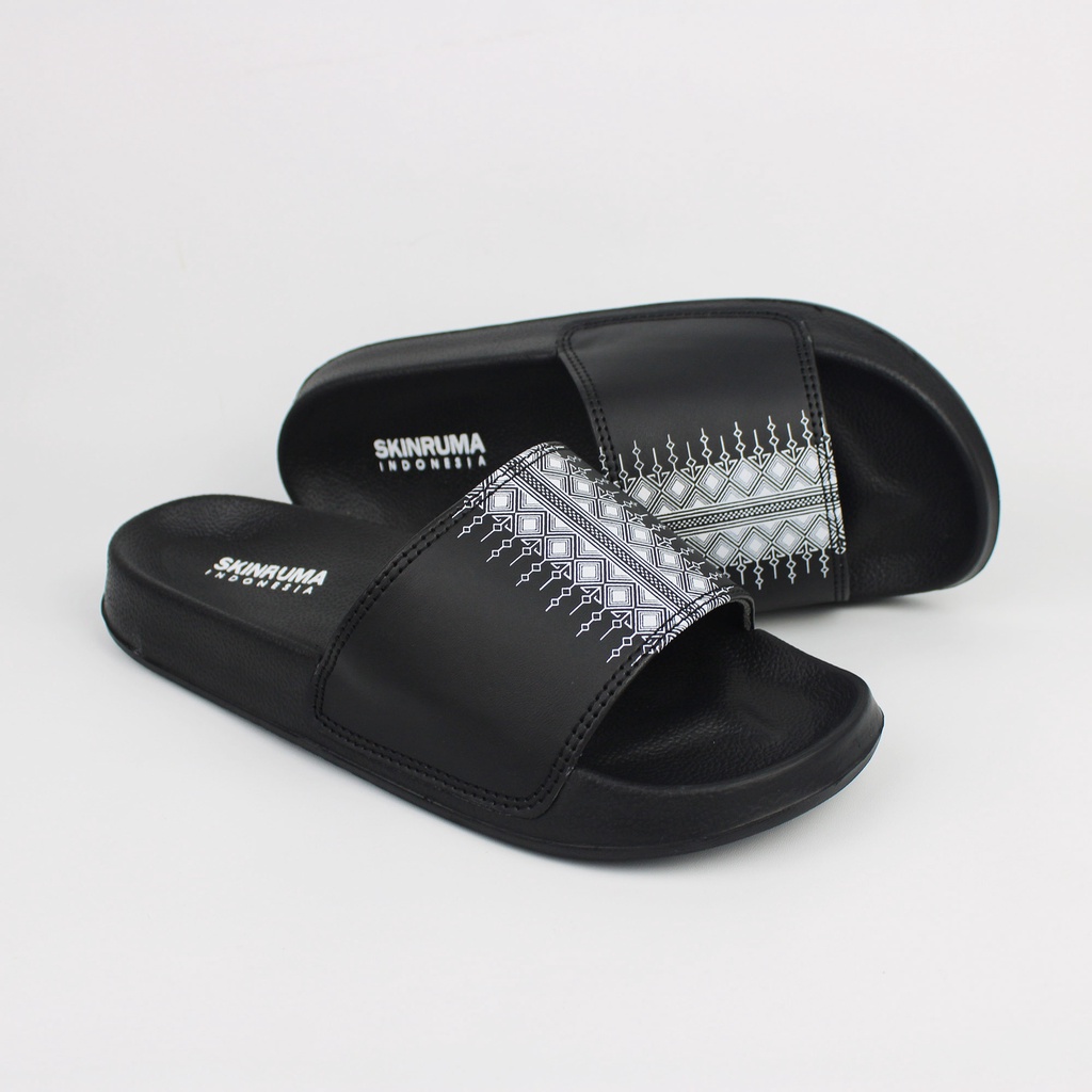 Sendal Slop Pria Wanita SKINRUMA Electrical Motive Hitam / Slip On Pria / Slide Pria / Sendal Outdoor / Sendal Cowok