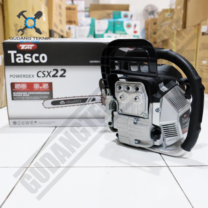 Mesin Gergaji Chain saw Potong Kayu 22&quot; CSX22 TASCO / Chainsaw Pemotong Kayu Bar Laser Tip 22Inch CSX 22 TASCO