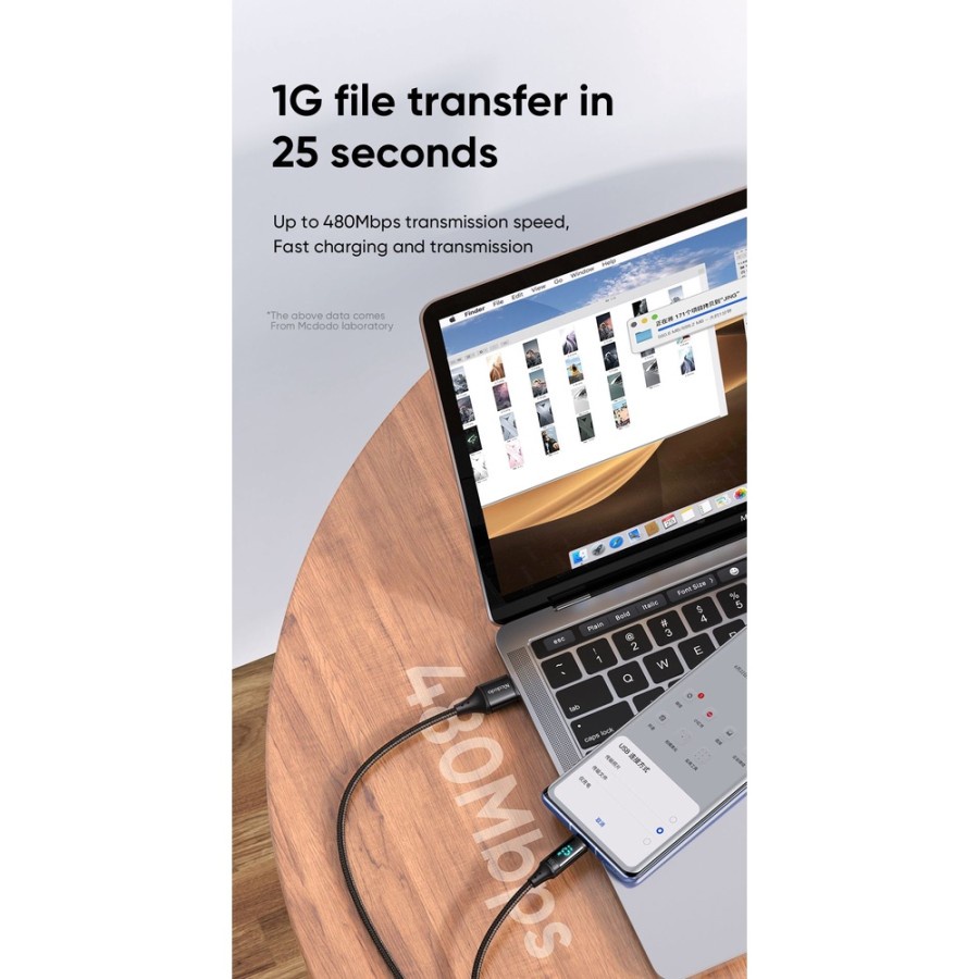 Mcdodo Ca-1070 Kabel Charger Micro Usb Cable Data Fast Charging 3a Sam