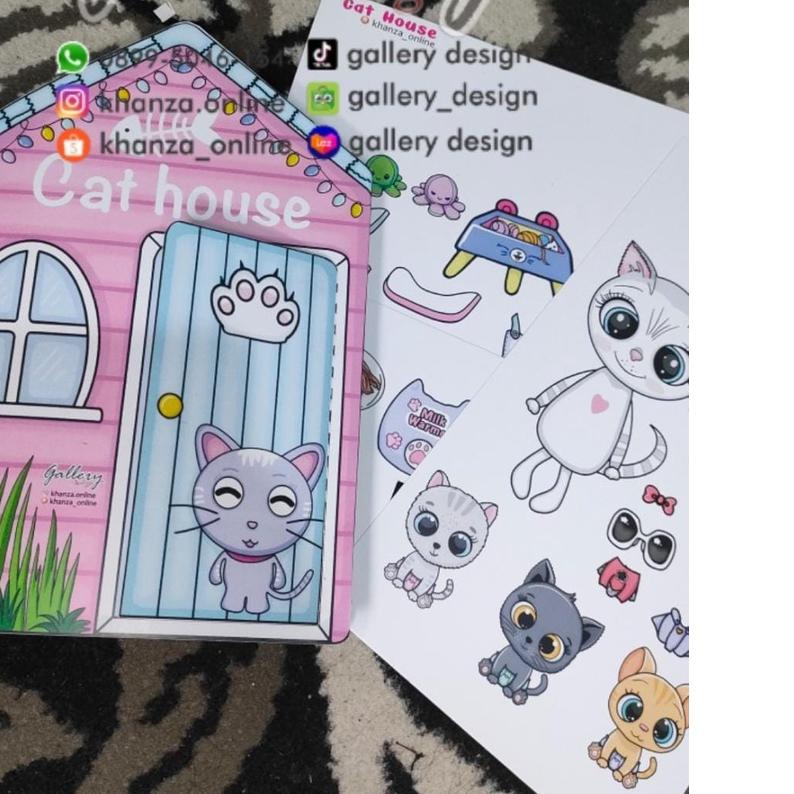 ➴ Mainan Bongkar Pasang | CAT HOUSE PAPER DOLL | mainan edukasi rumah kucing ♝
