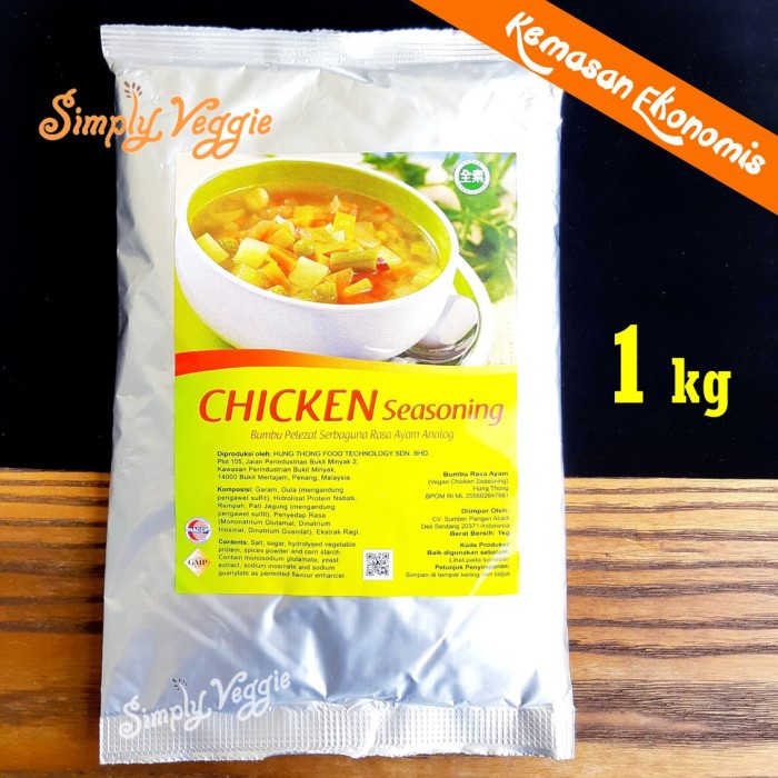 

Vegetarian Chicken Powder Seasoning 1kg / Kaldu Penyedap Vegetarian