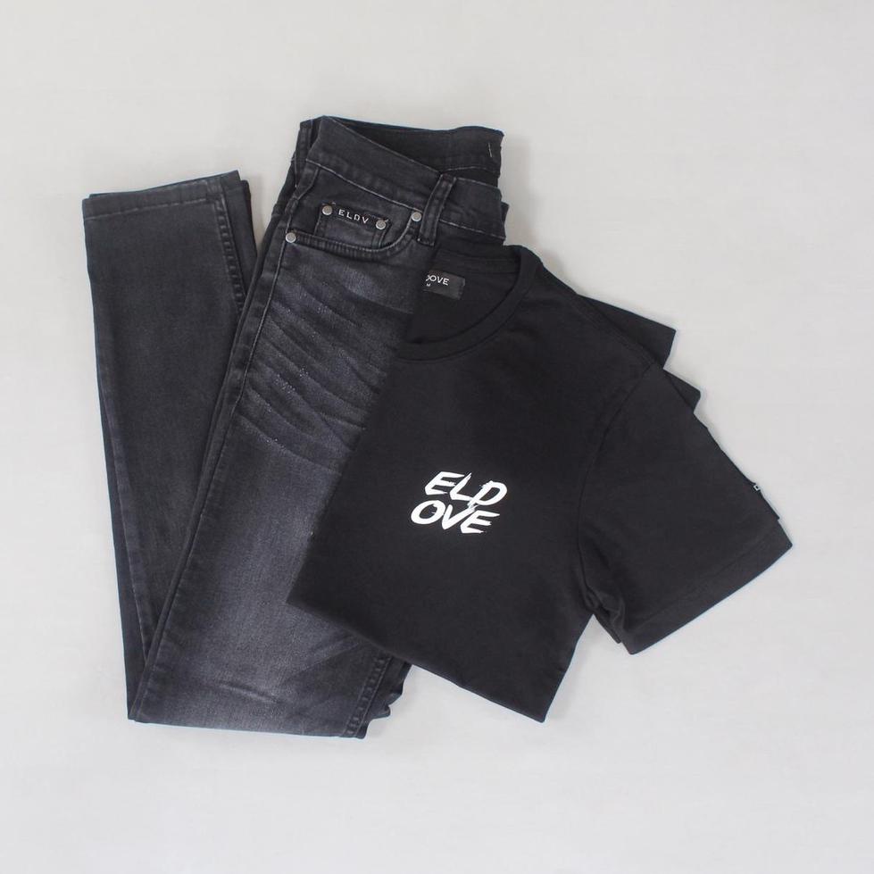 Eldove Paket Celana Jeans + Kaos 8502 TERBARU
