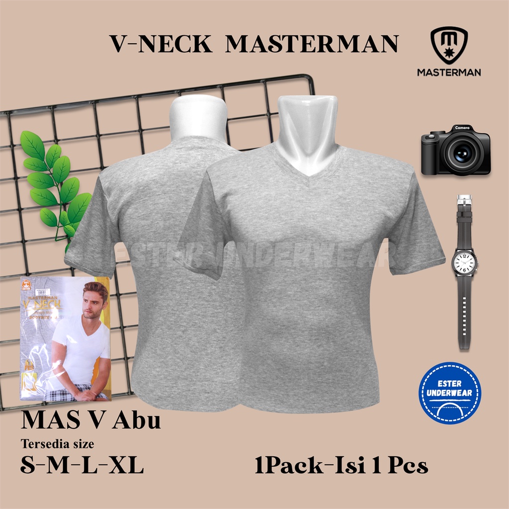 Kaos Dalam MASTERMAN V-NECK ABU-ABU ISI 1