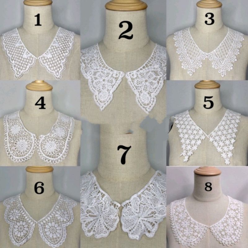 Kerah Baju Bordir Aplikasi Kerah jahit/Baju Kerah Renda