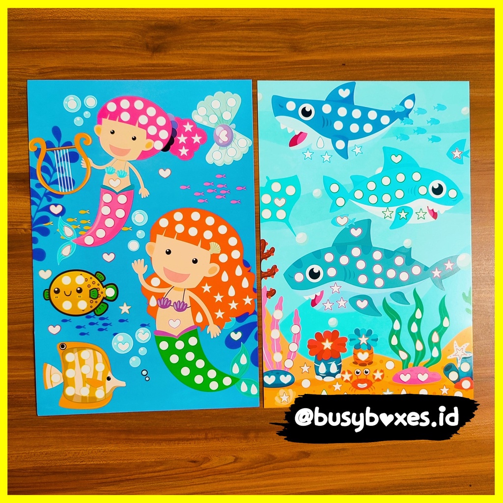 [busyboxes.id] Mainan Edukasi anak 3 tahun aktivitas menempel sticker rainbow seri mermaid