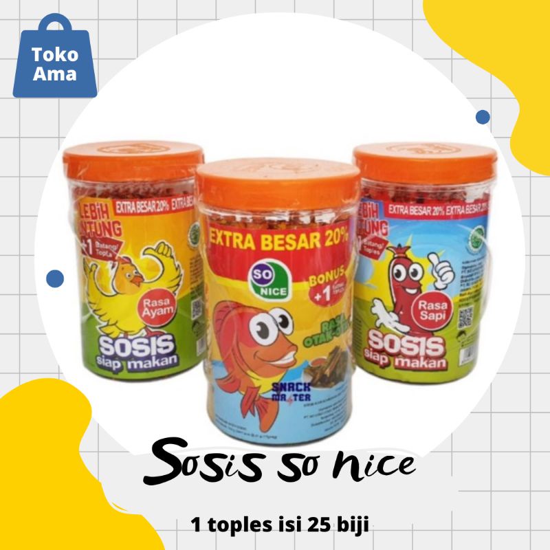 

[HARGA GROSIR] SOSIS SO NICE 1 TOPLES ISI 25 PCS