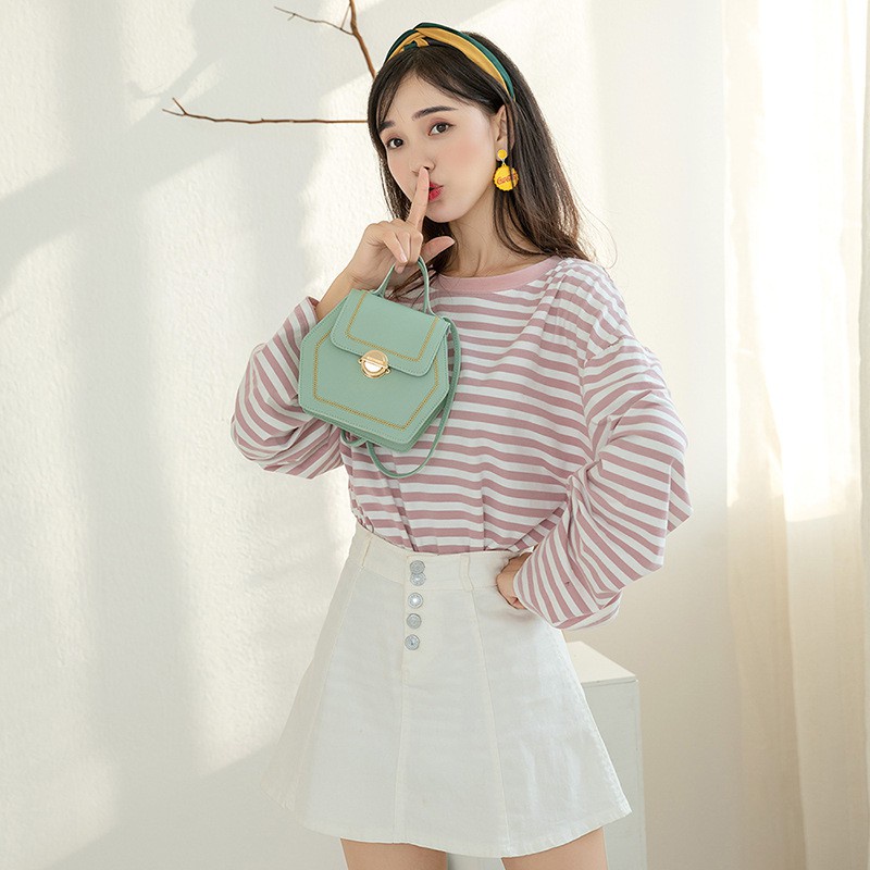 FYGALERY FYG1385 Tas Selempang Cewek Polos Tas Wanita Segi Enam Hexagon Sling Bag Murah