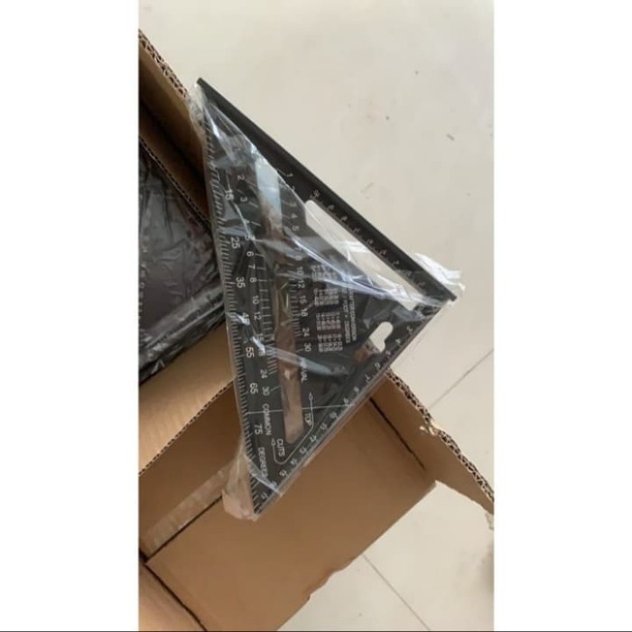 

speed square 7 inch woodworking, penggaris siku segitiga tukang HITAM