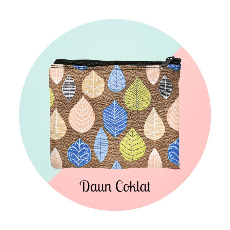 Dompet Pouch Kosmetik Kanvas 17,5 x 15,5 cm