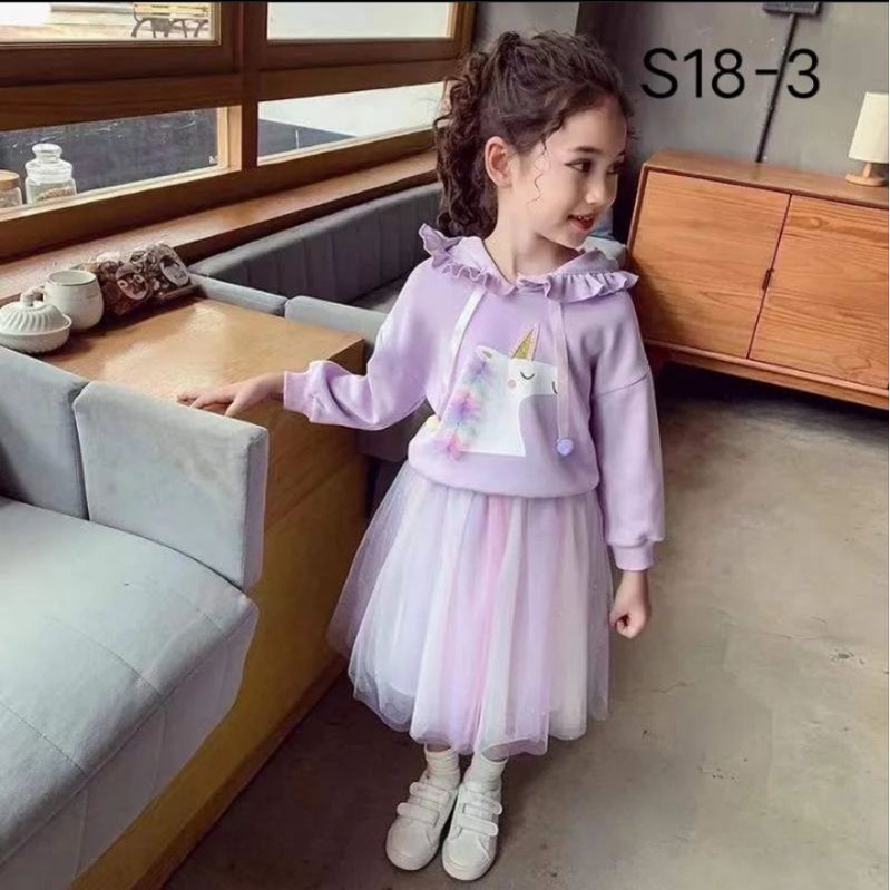 dres import unicorn hoodie anak perempuan lengan panjang usiababy sampai 2th
