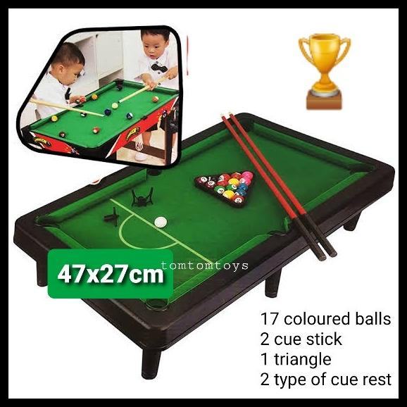 Deluxe Snooker Pool Table Set Mainan Billiard Bilyard