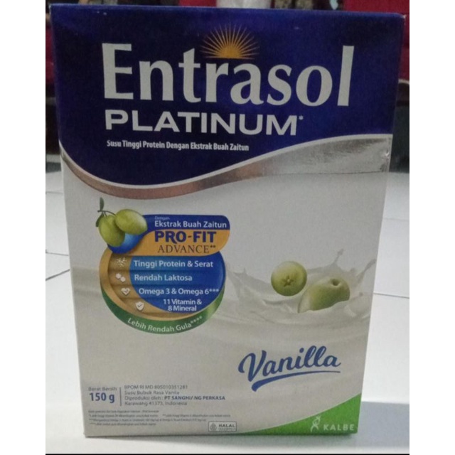 

ENTRASOL PLATINUM , SUSU TINGGI PROTEIN & TINGGI ANTIOKSIDAN, 150gr