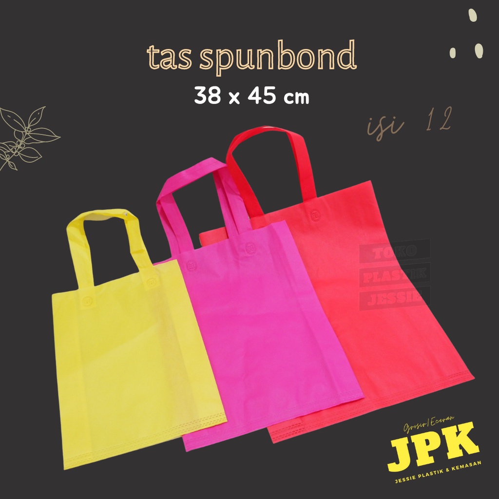 

tas spunbond mikoto warna-warni 38 x 45 cm @12 pcs