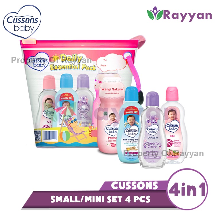 [CS]Perlengkapan Cussons Baby gift Small Mini Bag 7in1 Ungu/Pink/Biru Plus Sabun dan Telon| Mini Set isi 7 pcs Perlengkapan mandi 7in1 My Baby Telon 30ml | Sabun Batang Cussons 75g