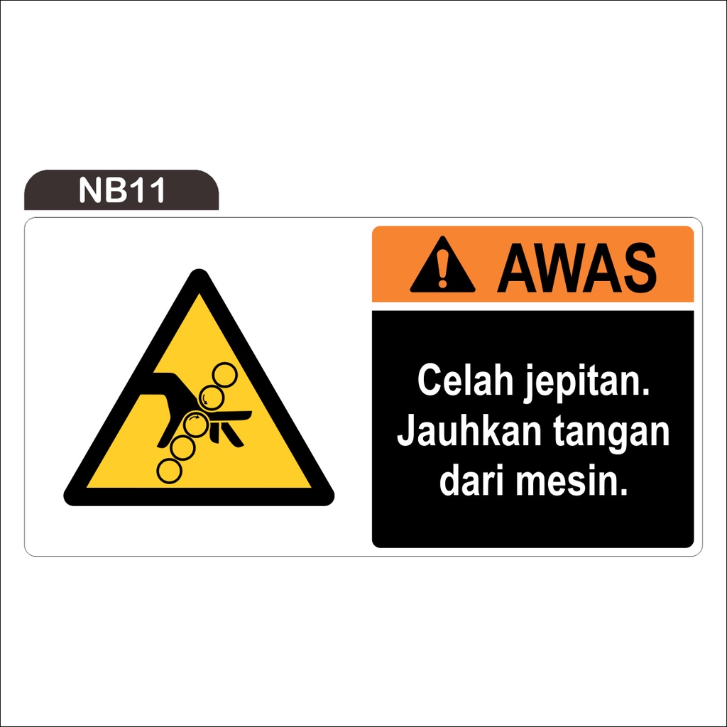 

RAMBU CELAH JEPITAN JAUHKAN TANGAN DARI MESIN