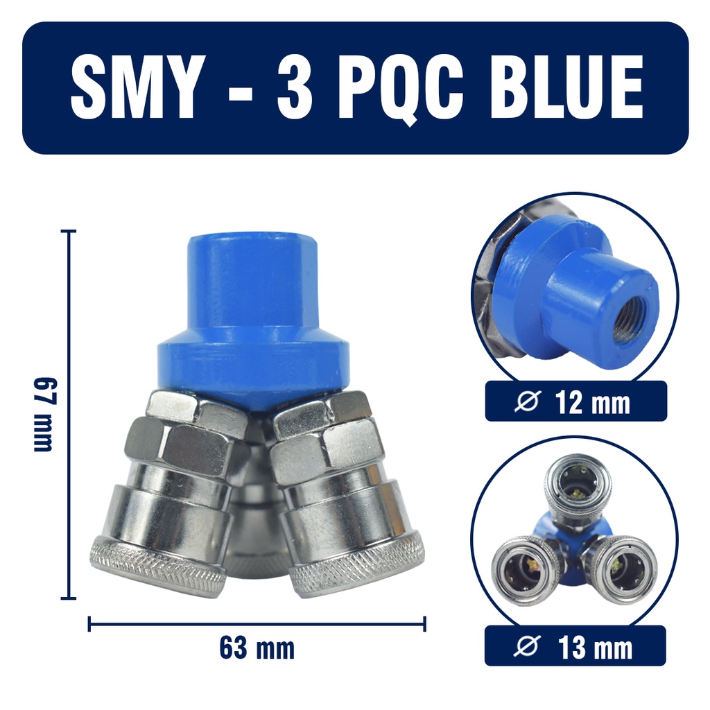 Quick coupler cabang 2 coupler kompresor 3 lobang sambungan selang angin kompresor konektor SMV SMY