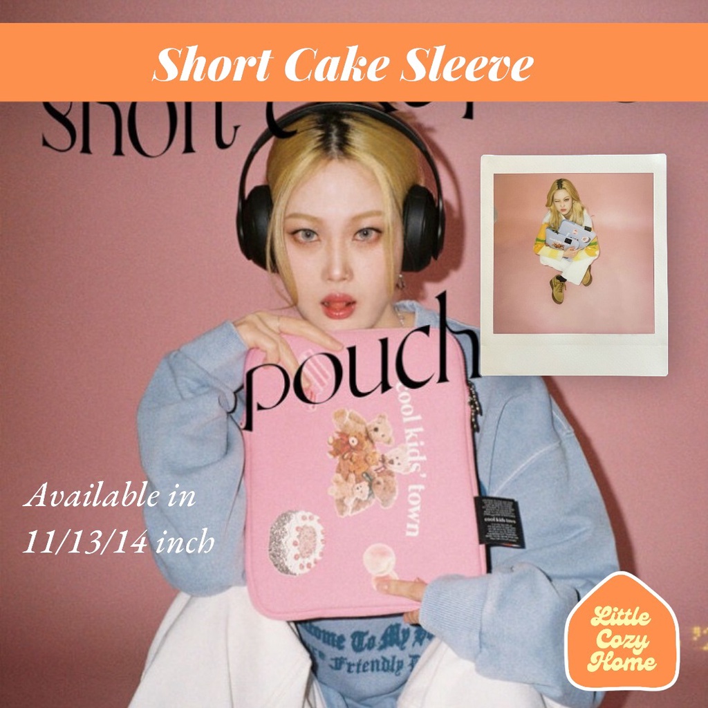 Short Cake Korean Tablet Laptop Sleeve 11 13 14 Inch / Tas Laptop Sarung Pouch Cover Komputer Leptop Multifungsi / Macbook Air 13in 15in Anti Shock Waterproof Anti Gores Padding Case Sleeve Mac Book