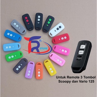 Silikon Remote Kunci Keyless Motor Scoppy / Honda Vario 125 3 Tombol