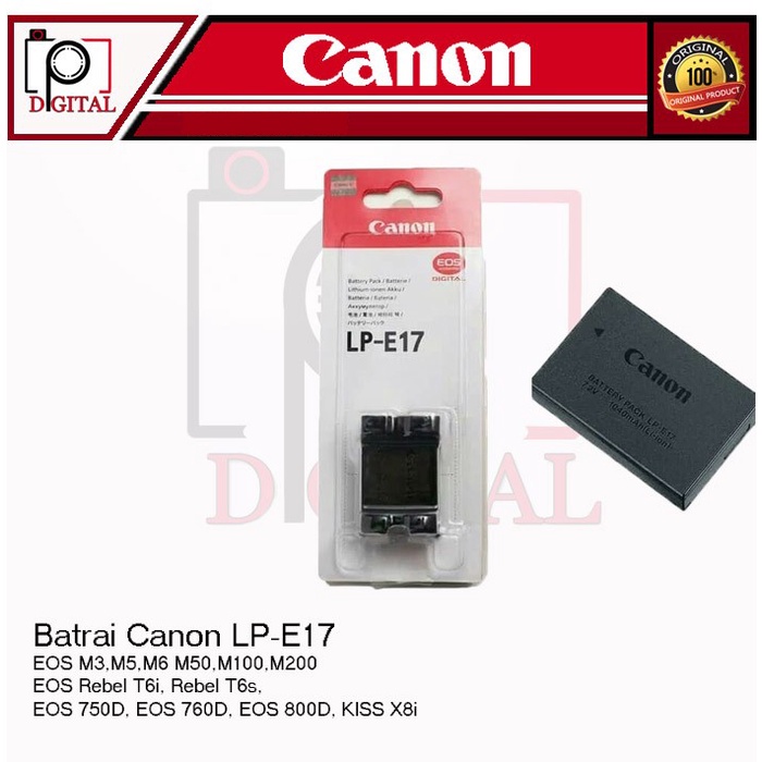 Baterai Canon LP E17 Batrai Canon LP-E17 For Kamera Canon EOS M3 750D