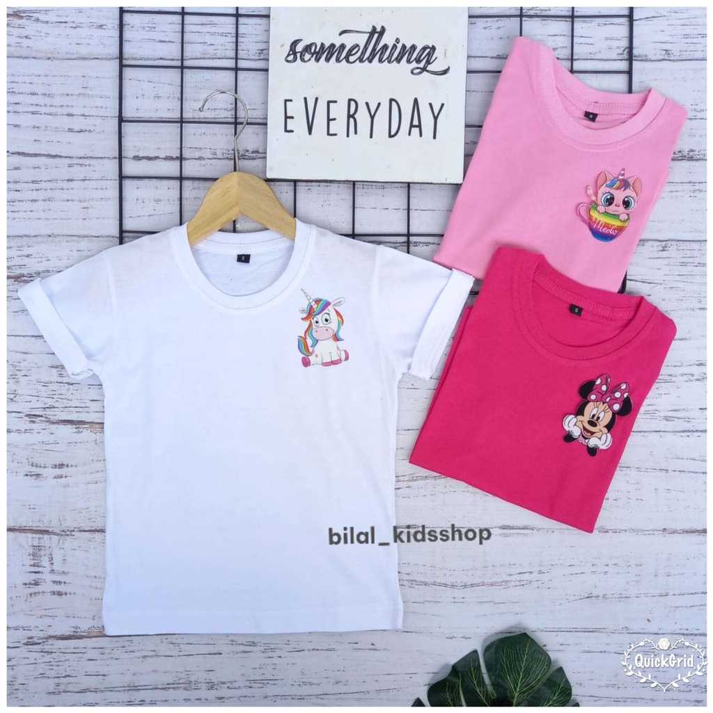 KAOS ANAK MOTIF UNICORN,MINNIE,KUCING / KAOS ANAK