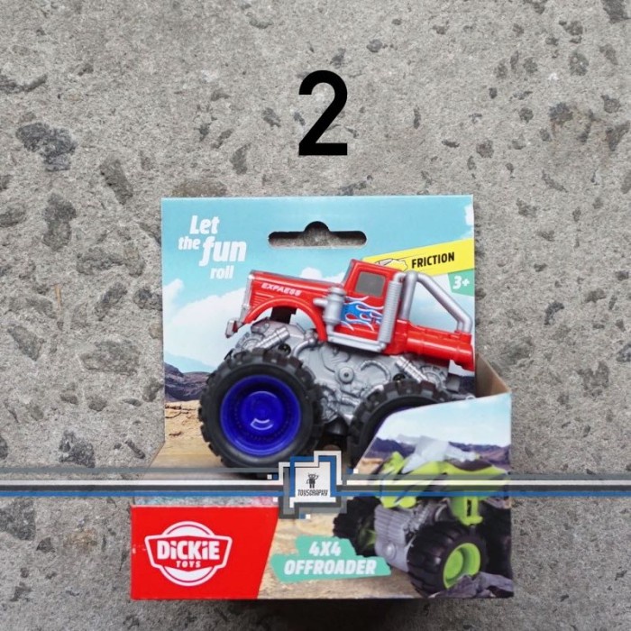 DICKIE TOYS 4 X 4 OFFROADER FRICTION MONSTER TRUCK JAM TERLARIS