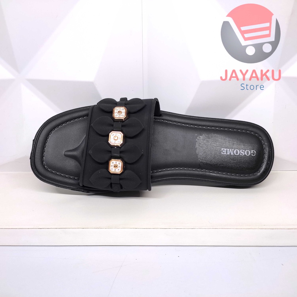 Sandal GOSOME 619M Flat Slop Wanita Sendal Jelly Slide Selop Cewek Perempuan