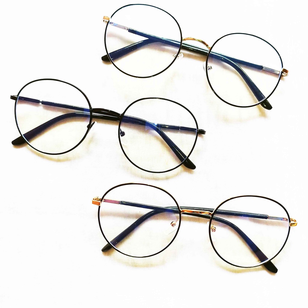 TAKANA - Frame Kacamata Unisex Bulat Kaki Besi