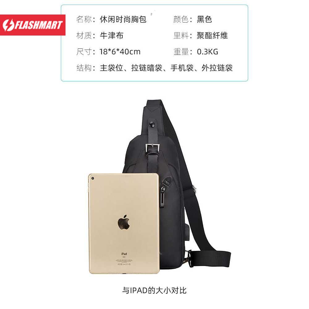 Flashmart Tas Selempang Crossbody Sling Bag dengan Slot USB - P001