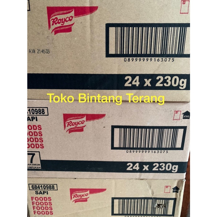 

Royco Kaldu Sapi 230 gr x 24 pcs per 1 Dus / Karton (ukuran 250gr)