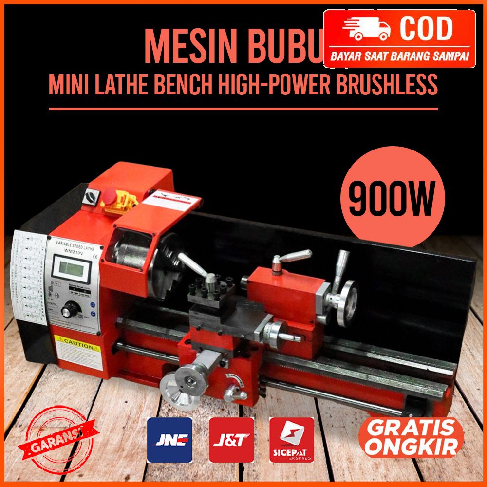 Mesin Bubut Mini Lathe Bench High-Power Brushless 1100W - WM210V